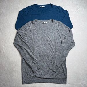 CADENSHAE Breastfeeding Athletic Long Sleeves Shirt Blue Gray Women’s Size Small